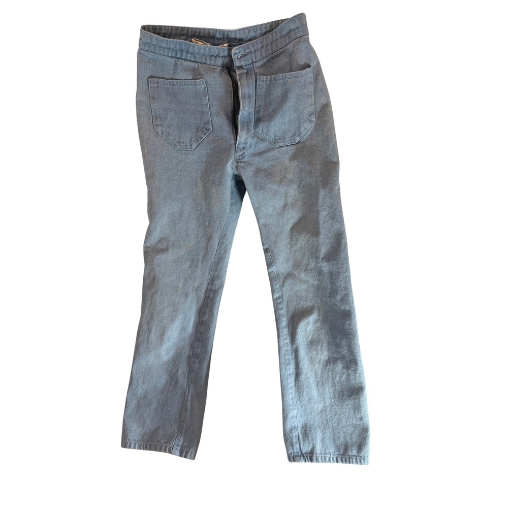 Lykke Wullf Light Wash Denim Straight Leg Pants Size S Made in LA High Waisted